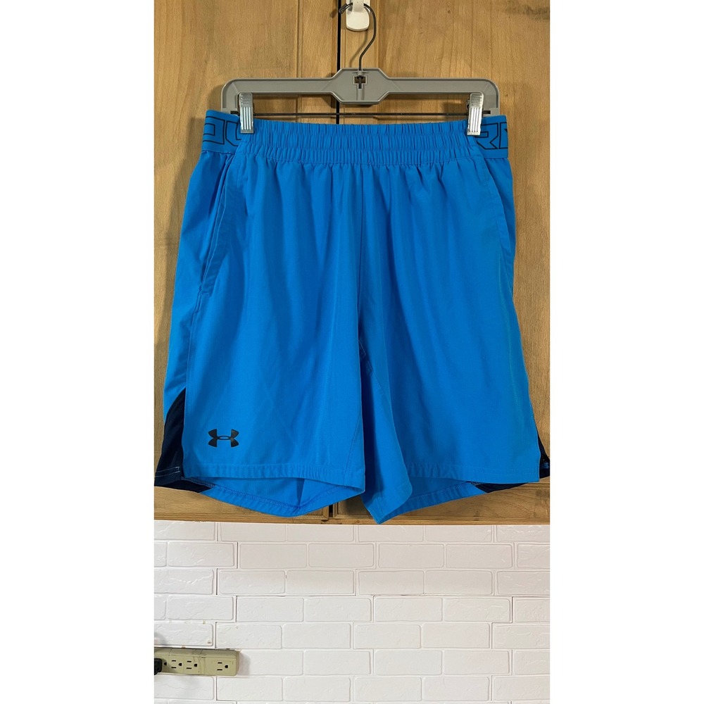 Under Armour HeatGear Shorts Men's Large Blue Fitted Athletic Gym